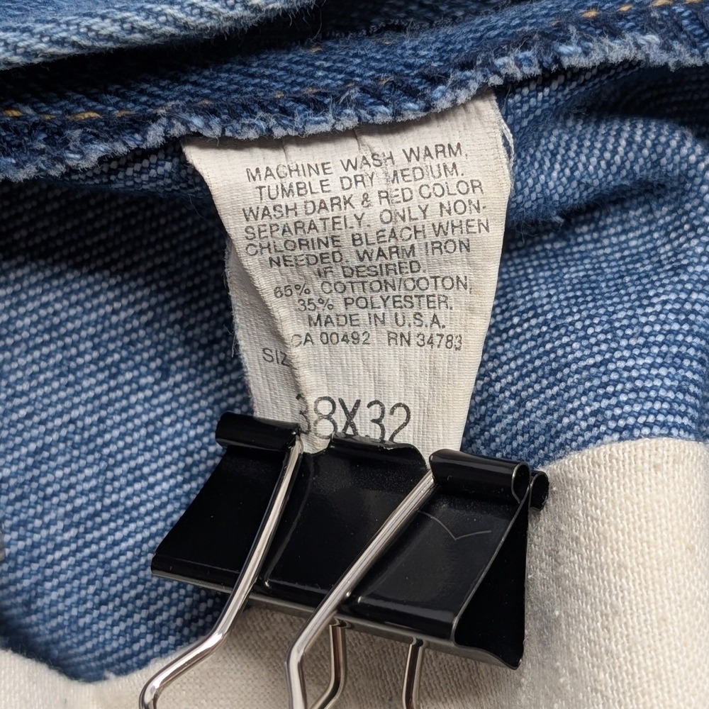 Vintage Lee Riders Mens 38x32 Blue Straight Leg Jeans Made in USA 200-2046 Denim - Picture 6 of 11